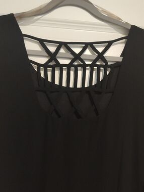 HeartSoul Black Mini Dress with Lattice Cutout Back